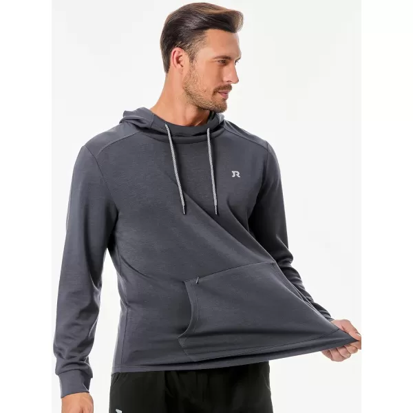 JMIERR Mens Athletic Hoodies Sport Sweatshirt Solid Muscle Fit Drawstring Pullover Sweatshirts with Zipper Kanga Pockets