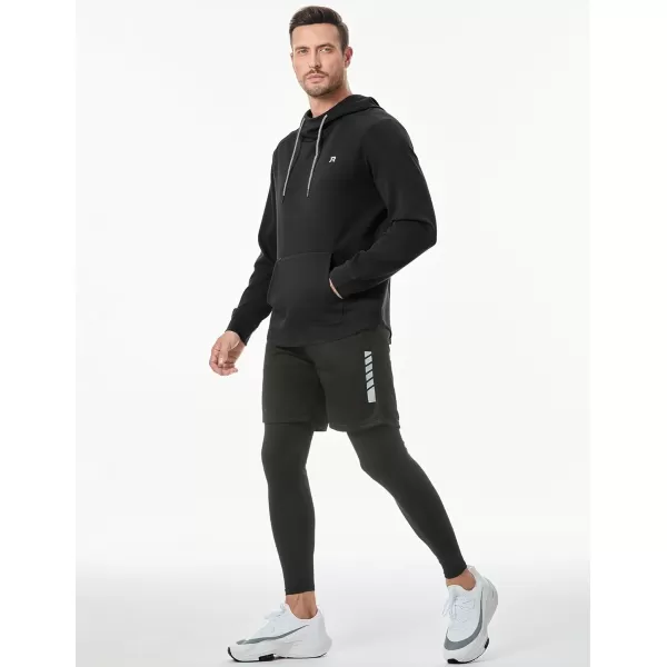 JMIERR Mens Athletic Hoodies Sport Sweatshirt Solid Muscle Fit Drawstring Pullover Sweatshirts with Zipper Kanga Pockets