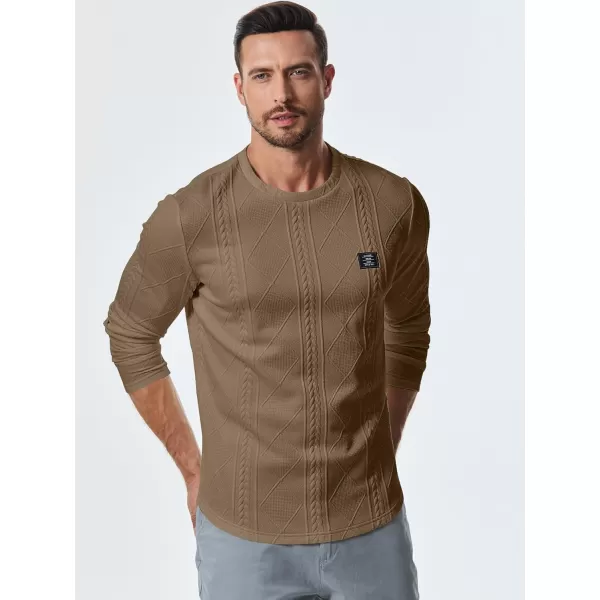 JMIERR Mens Casual Long Sleeve Knit Shirts Crew Neck Collar Pullover Sweatshirt