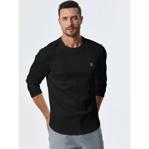 JMIERR Mens Casual Long Sleeve Knit Shirts Crew Neck Collar Pullover Sweatshirt