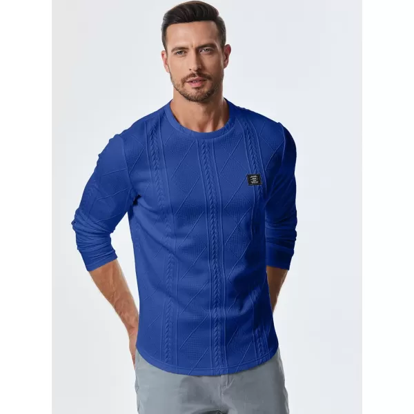 JMIERR Mens Casual Long Sleeve Knit Shirts Crew Neck Collar Pullover Sweatshirt