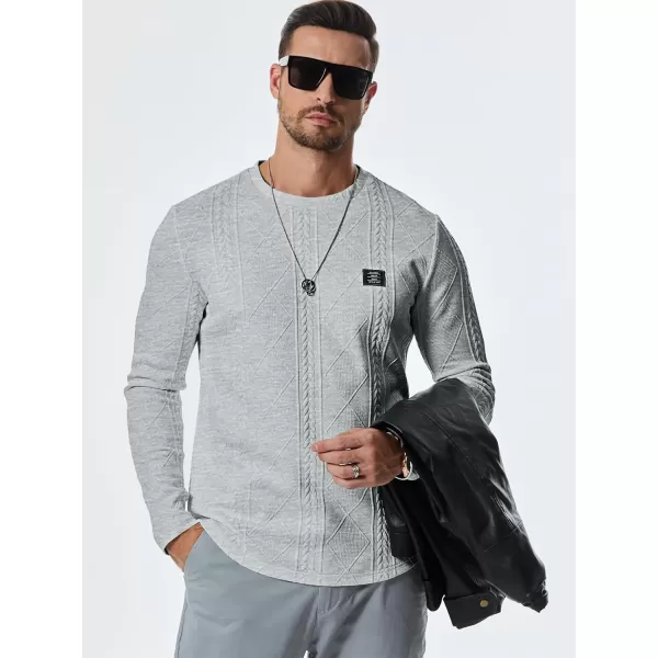 JMIERR Mens Casual Long Sleeve Knit Shirts Crew Neck Collar Pullover Sweatshirt