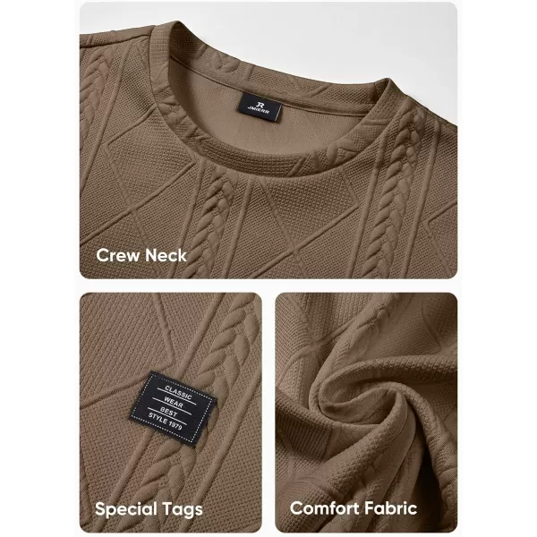 JMIERR Mens Casual Long Sleeve Knit Shirts Crew Neck Collar Pullover Sweatshirt