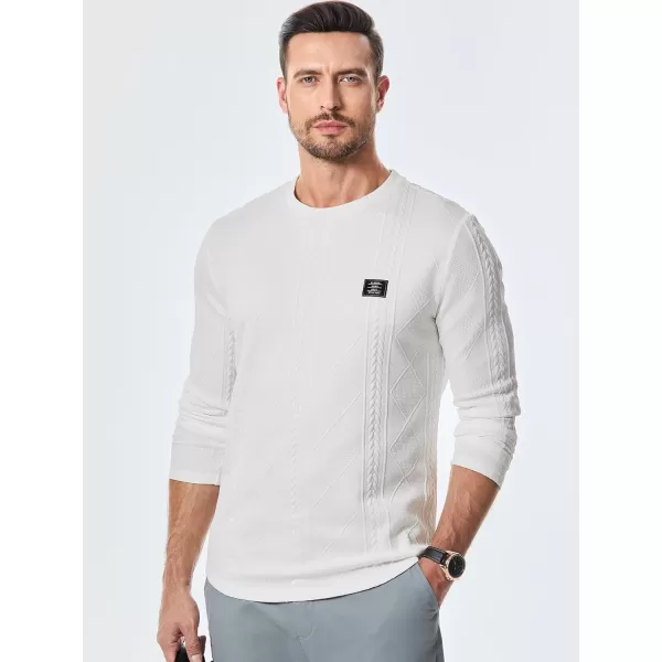 JMIERR Mens Casual Long Sleeve Knit Shirts Crew Neck Collar Pullover Sweatshirt