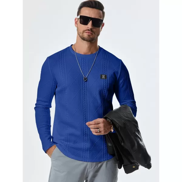 JMIERR Mens Casual Long Sleeve Knit Shirts Crew Neck Collar Pullover Sweatshirt
