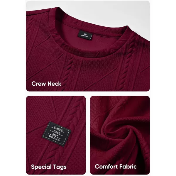 JMIERR Mens Casual Long Sleeve Knit Shirts Crew Neck Collar Pullover Sweatshirt