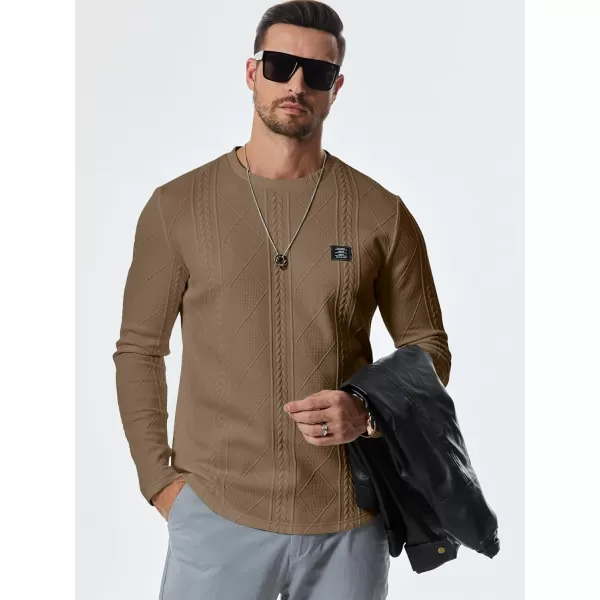 JMIERR Mens Casual Long Sleeve Knit Shirts Crew Neck Collar Pullover Sweatshirt