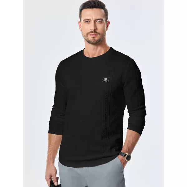 JMIERR Mens Casual Long Sleeve Knit Shirts Crew Neck Collar Pullover Sweatshirt