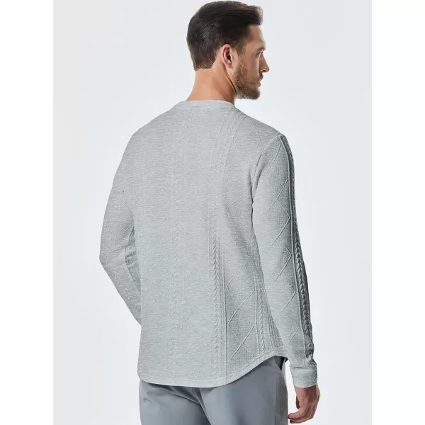 JMIERR Mens Casual Long Sleeve Knit Shirts Crew Neck Collar Pullover Sweatshirt
