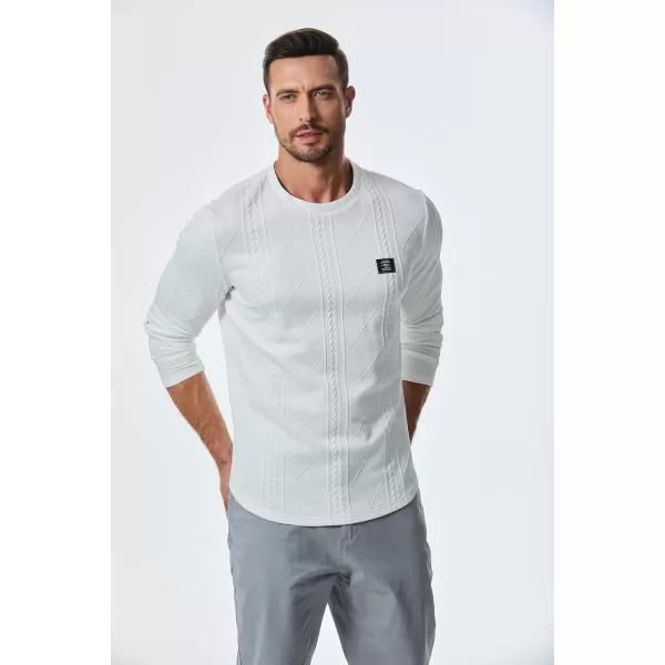 JMIERR Mens Casual Long Sleeve Knit Shirts Crew Neck Collar Pullover Sweatshirt