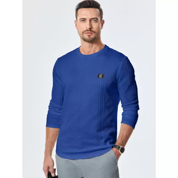 JMIERR Mens Casual Long Sleeve Knit Shirts Crew Neck Collar Pullover Sweatshirt