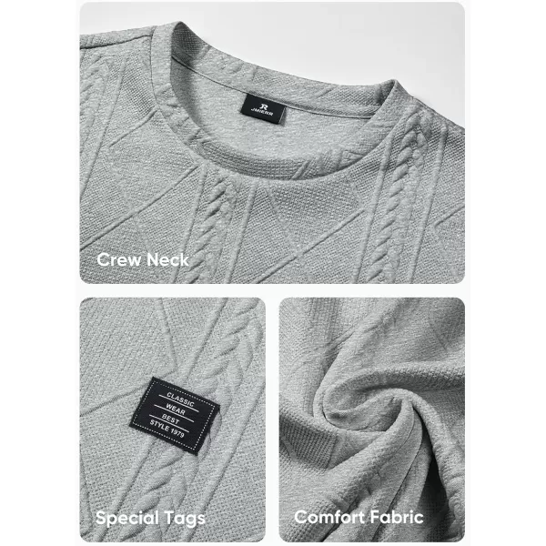 JMIERR Mens Casual Long Sleeve Knit Shirts Crew Neck Collar Pullover Sweatshirt