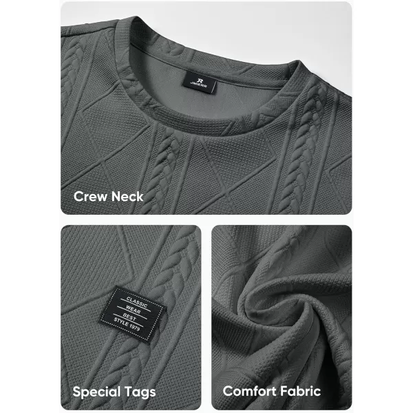 JMIERR Mens Casual Long Sleeve Knit Shirts Crew Neck Collar Pullover Sweatshirt
