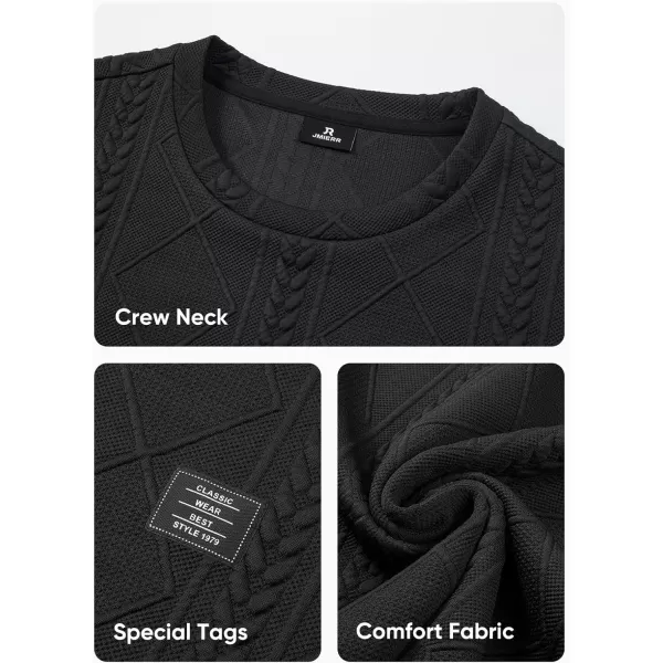 JMIERR Mens Casual Long Sleeve Knit Shirts Crew Neck Collar Pullover Sweatshirt