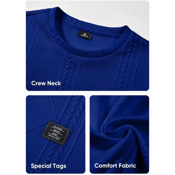 JMIERR Mens Casual Long Sleeve Knit Shirts Crew Neck Collar Pullover Sweatshirt
