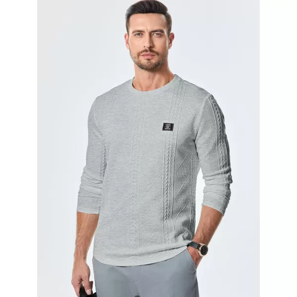 JMIERR Mens Casual Long Sleeve Knit Shirts Crew Neck Collar Pullover Sweatshirt