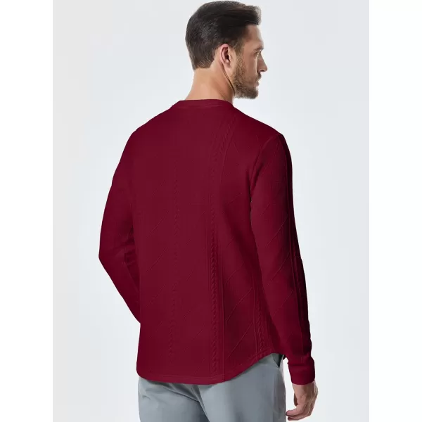 JMIERR Mens Casual Long Sleeve Knit Shirts Crew Neck Collar Pullover Sweatshirt