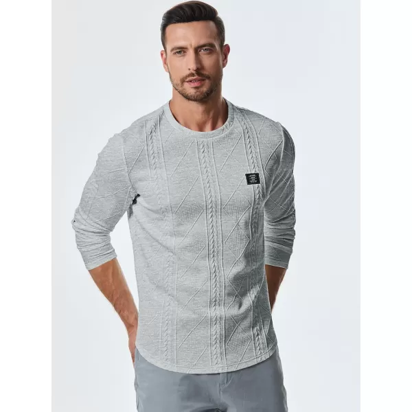JMIERR Mens Casual Long Sleeve Knit Shirts Crew Neck Collar Pullover Sweatshirt