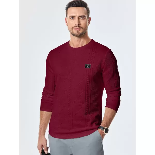 JMIERR Mens Casual Long Sleeve Knit Shirts Crew Neck Collar Pullover Sweatshirt