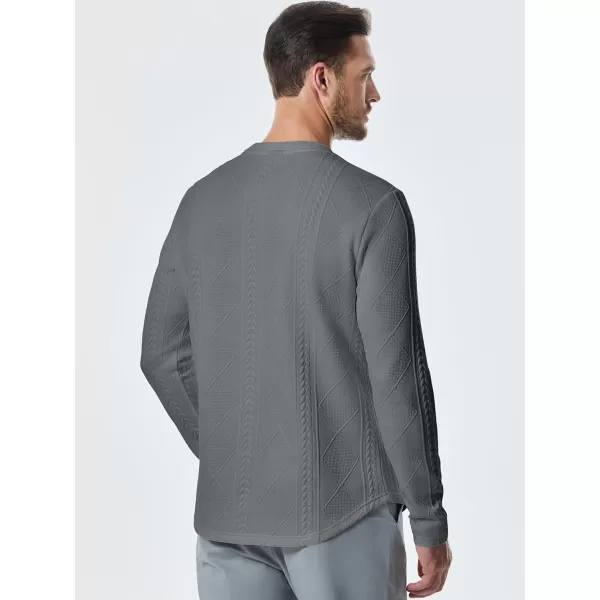 JMIERR Mens Casual Long Sleeve Knit Shirts Crew Neck Collar Pullover Sweatshirt