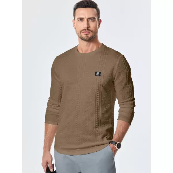 JMIERR Mens Casual Long Sleeve Knit Shirts Crew Neck Collar Pullover Sweatshirt