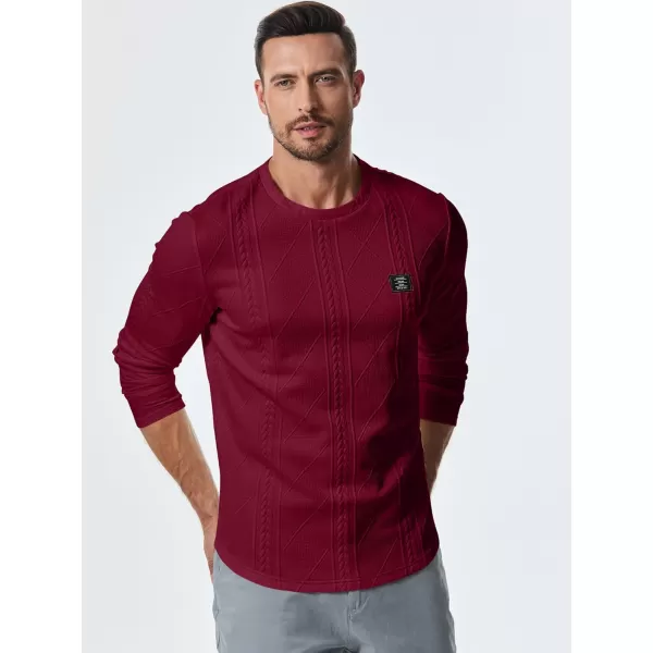 JMIERR Mens Casual Long Sleeve Knit Shirts Crew Neck Collar Pullover Sweatshirt