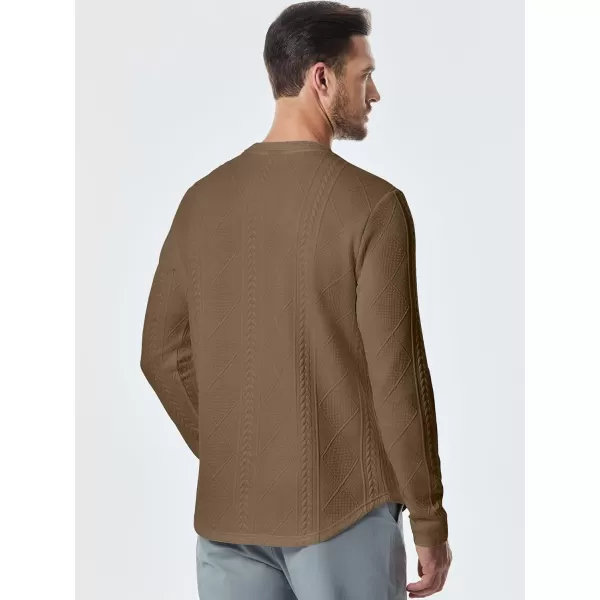 JMIERR Mens Casual Long Sleeve Knit Shirts Crew Neck Collar Pullover Sweatshirt
