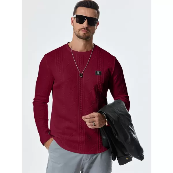 JMIERR Mens Casual Long Sleeve Knit Shirts Crew Neck Collar Pullover Sweatshirt
