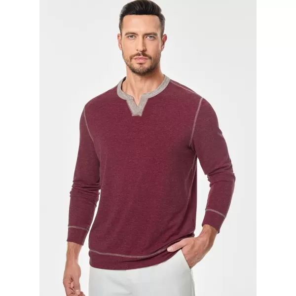 JMIERR Men's Henley Shirt Long Sleeve Casual Lightweight Sweatshirts V-neck Basic T-Shirt Raglan Sleeve