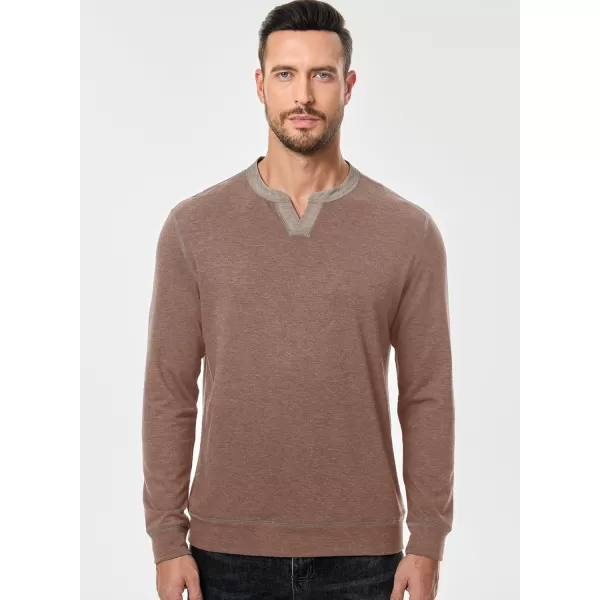 JMIERR Men's Henley Shirt Long Sleeve Casual Lightweight Sweatshirts V-neck Basic T-Shirt Raglan Sleeve