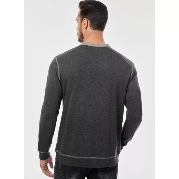 JMIERR Men's Henley Shirt Long Sleeve Casual Lightweight Sweatshirts V-neck Basic T-Shirt Raglan Sleeve