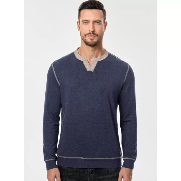 JMIERR Men's Henley Shirt Long Sleeve Casual Lightweight Sweatshirts V-neck Basic T-Shirt Raglan Sleeve