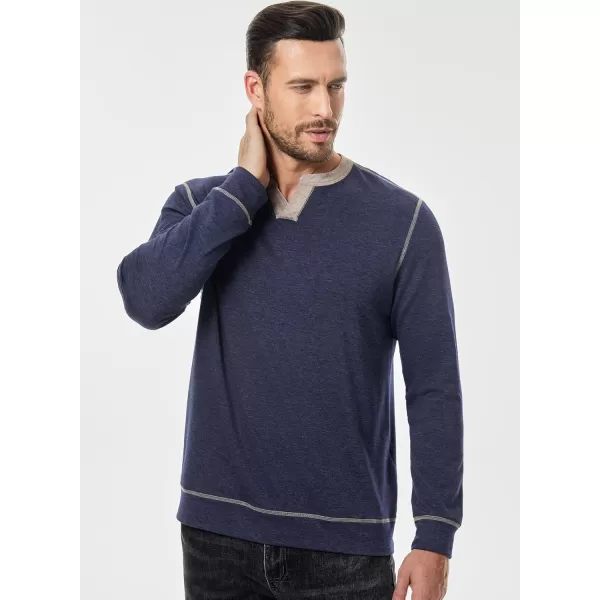 JMIERR Men's Henley Shirt Long Sleeve Casual Lightweight Sweatshirts V-neck Basic T-Shirt Raglan Sleeve