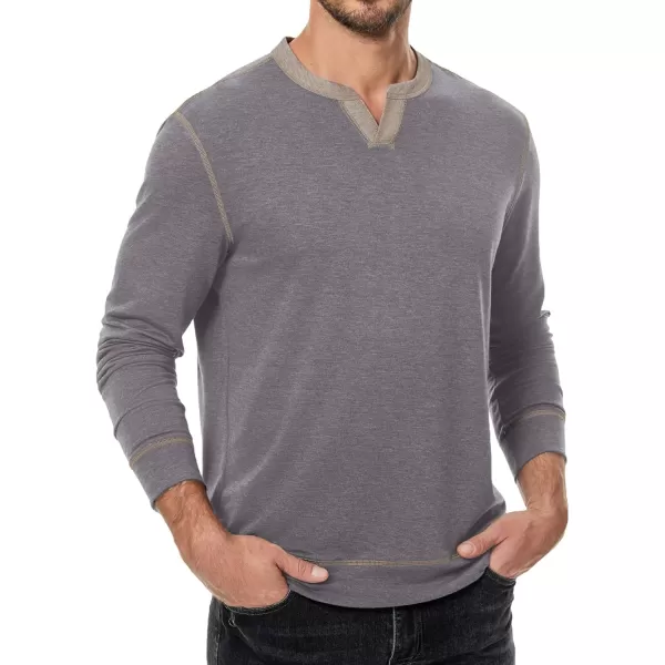 JMIERR Men's Henley Shirt Long Sleeve Casual Lightweight Sweatshirts V-neck Basic T-Shirt Raglan Sleeve