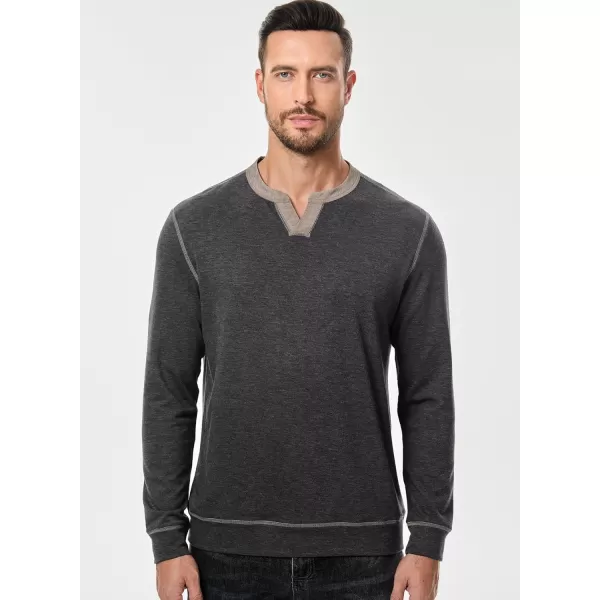 JMIERR Men's Henley Shirt Long Sleeve Casual Lightweight Sweatshirts V-neck Basic T-Shirt Raglan Sleeve