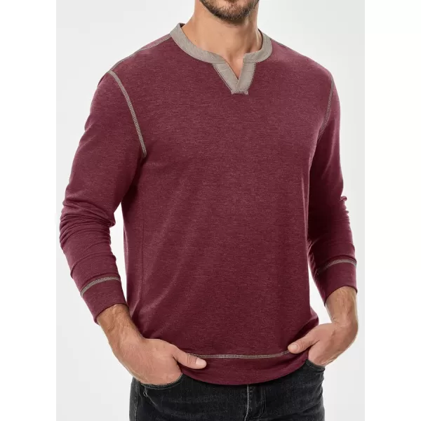 JMIERR Men's Henley Shirt Long Sleeve Casual Lightweight Sweatshirts V-neck Basic T-Shirt Raglan Sleeve