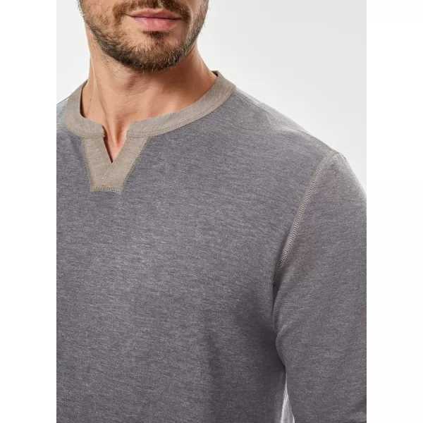 JMIERR Men's Henley Shirt Long Sleeve Casual Lightweight Sweatshirts V-neck Basic T-Shirt Raglan Sleeve