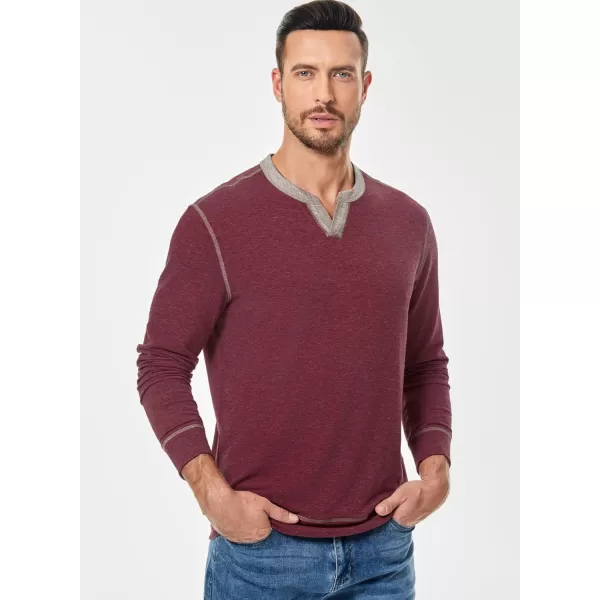 JMIERR Men's Henley Shirt Long Sleeve Casual Lightweight Sweatshirts V-neck Basic T-Shirt Raglan Sleeve