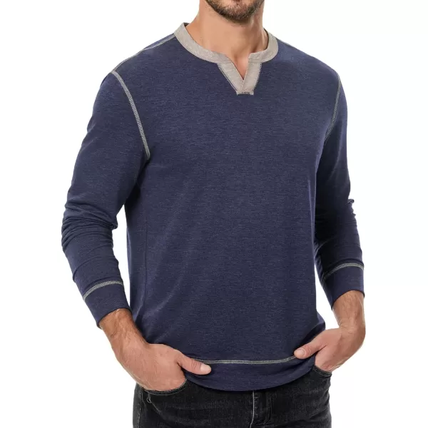 JMIERR Men's Henley Shirt Long Sleeve Casual Lightweight Sweatshirts V-neck Basic T-Shirt Raglan Sleeve