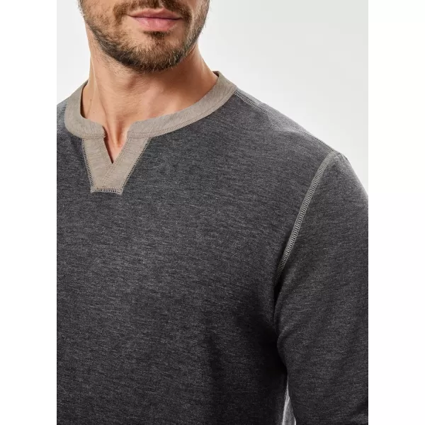 JMIERR Men's Henley Shirt Long Sleeve Casual Lightweight Sweatshirts V-neck Basic T-Shirt Raglan Sleeve
