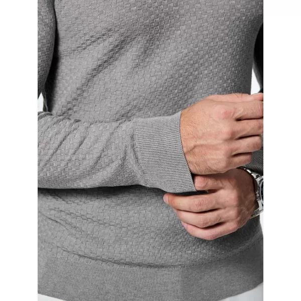 JMIERR Mens Knit Polo Shirts Casual Button Down Long Sleeve Textured Dress Shirts Classic Lightweight Pullover Sweater