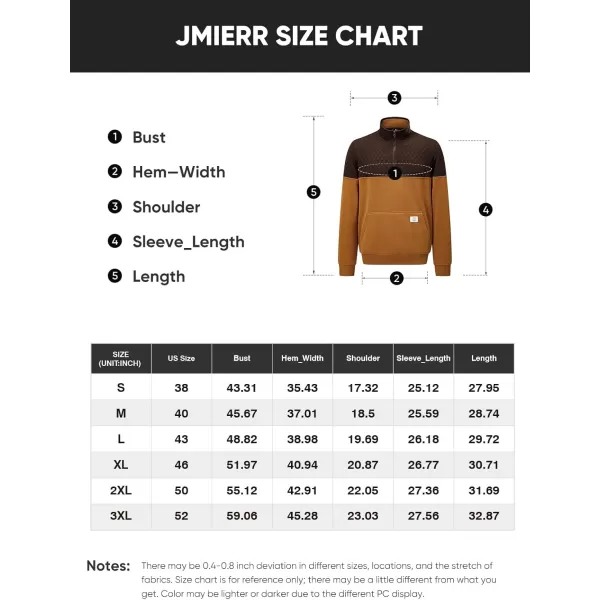 JMIERR Men's Quarter Zip Pullover Quilted Sweatshirt Pullover Long Sleeve Stand Collar Sweater Color Block Sweatshirt