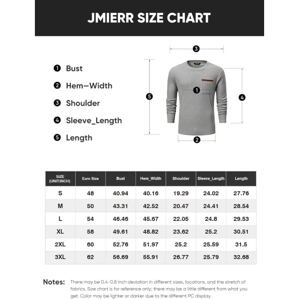 JMIERR Men's T-Shirt Waffle Textured Knit Drop-Shoulder Long Sleeve Tops Hipster Hip Hop Longline Crewneck Tees with Pocket