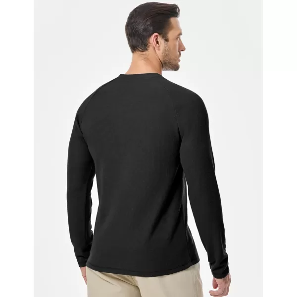 JMIERR Men's Waffle Henley Shirts Crewneck Long Sleeve Button Casual T-Shirt with Pocket