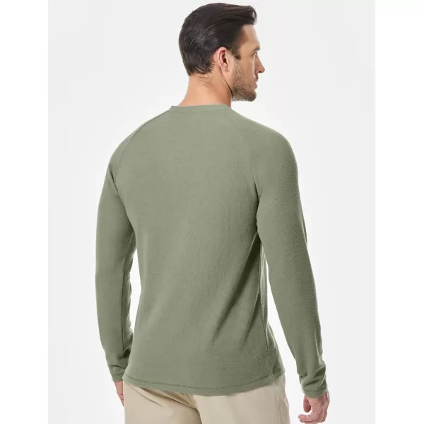 JMIERR Men's Waffle Henley Shirts Crewneck Long Sleeve Button Casual T-Shirt with Pocket