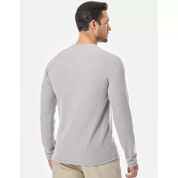 JMIERR Men's Waffle Henley Shirts Crewneck Long Sleeve Button Casual T-Shirt with Pocket