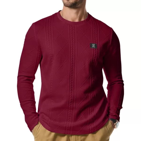 JMIERR Mens Casual Long Sleeve Knit Shirts Crew Neck Collar Pullover Sweatshirt