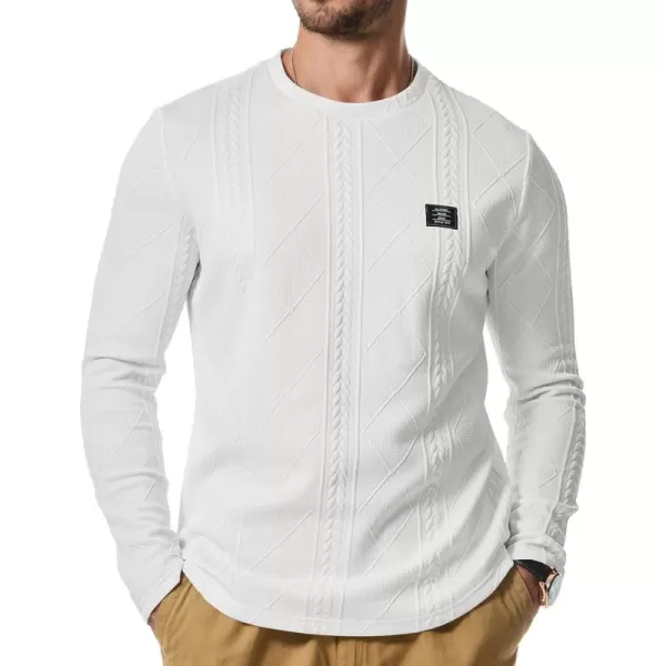 JMIERR Mens Casual Long Sleeve Knit Shirts Crew Neck Collar Pullover Sweatshirt