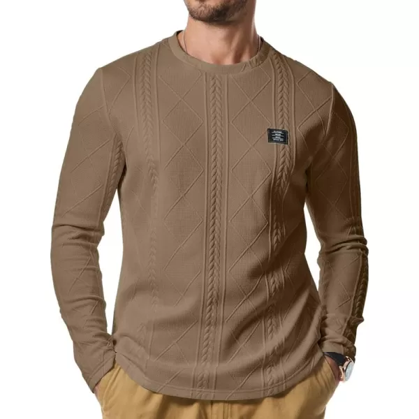 JMIERR Mens Casual Long Sleeve Knit Shirts Crew Neck Collar Pullover Sweatshirt