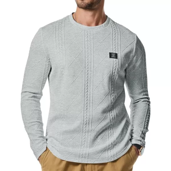 JMIERR Mens Casual Long Sleeve Knit Shirts Crew Neck Collar Pullover Sweatshirt
